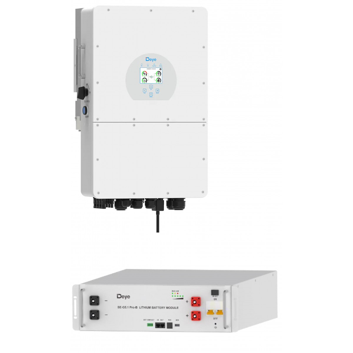 DEYE Inverter SUN-6K-SG03LP1-EU Μονοφασικός Υβριδικός (single phase, hybrid with wifi plug) 1 τμχ + DEYE Battery capacity 5.12 kWh SE-G5.1Pro-B 1τμχ DEYE Inverter SUN-6K-SG03LP1-EU Μονοφασικός Υβριδικός (single phase, hybrid with wifi plug) 1 τμχ + DEYE Battery capacity 5.12 kWh SE-G5.1Pro-B 1τμχ